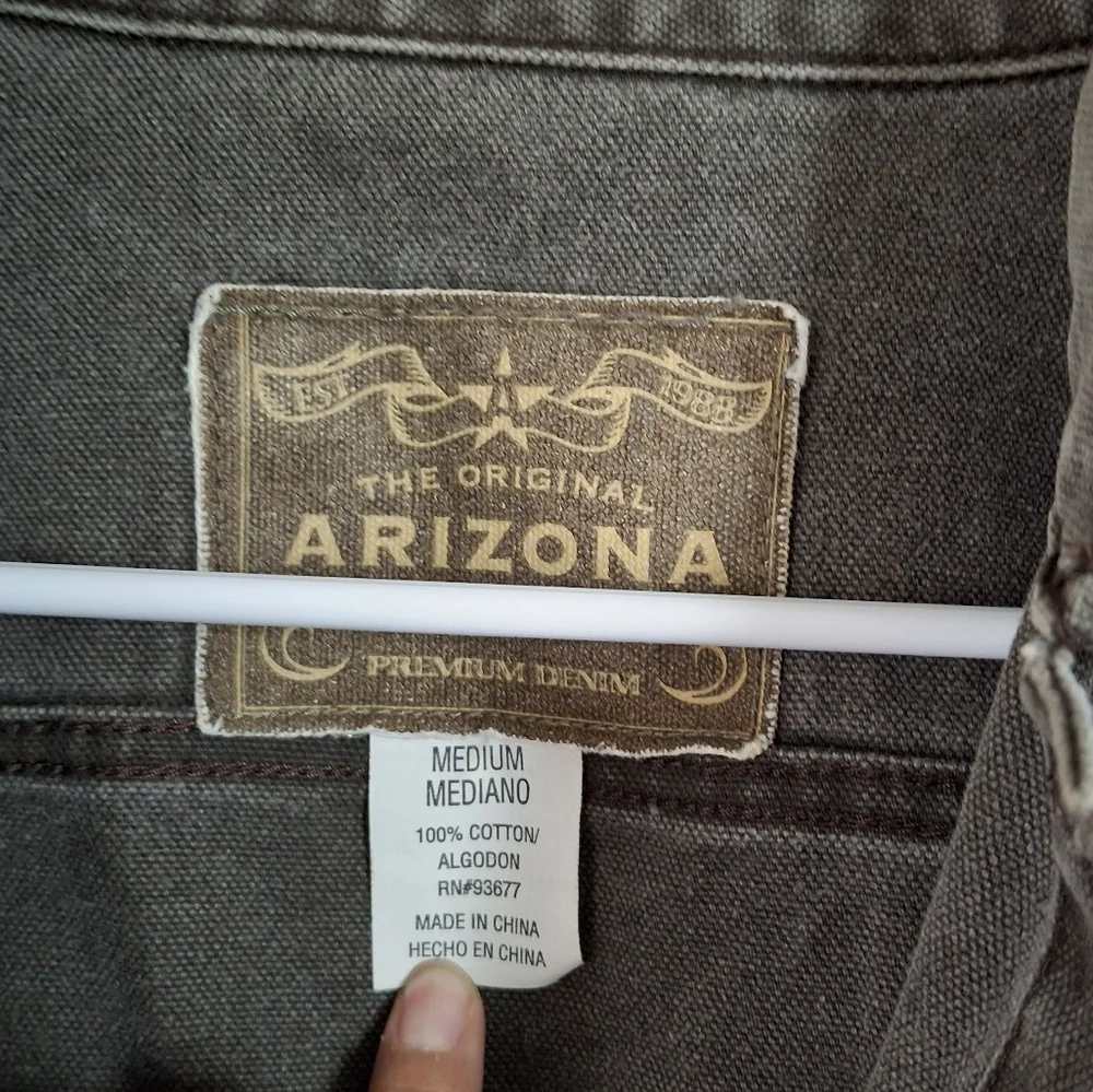 Arizona Jean Company Taupe Denim Jacket Mens Sz Medium Black - Picture 3 of 4